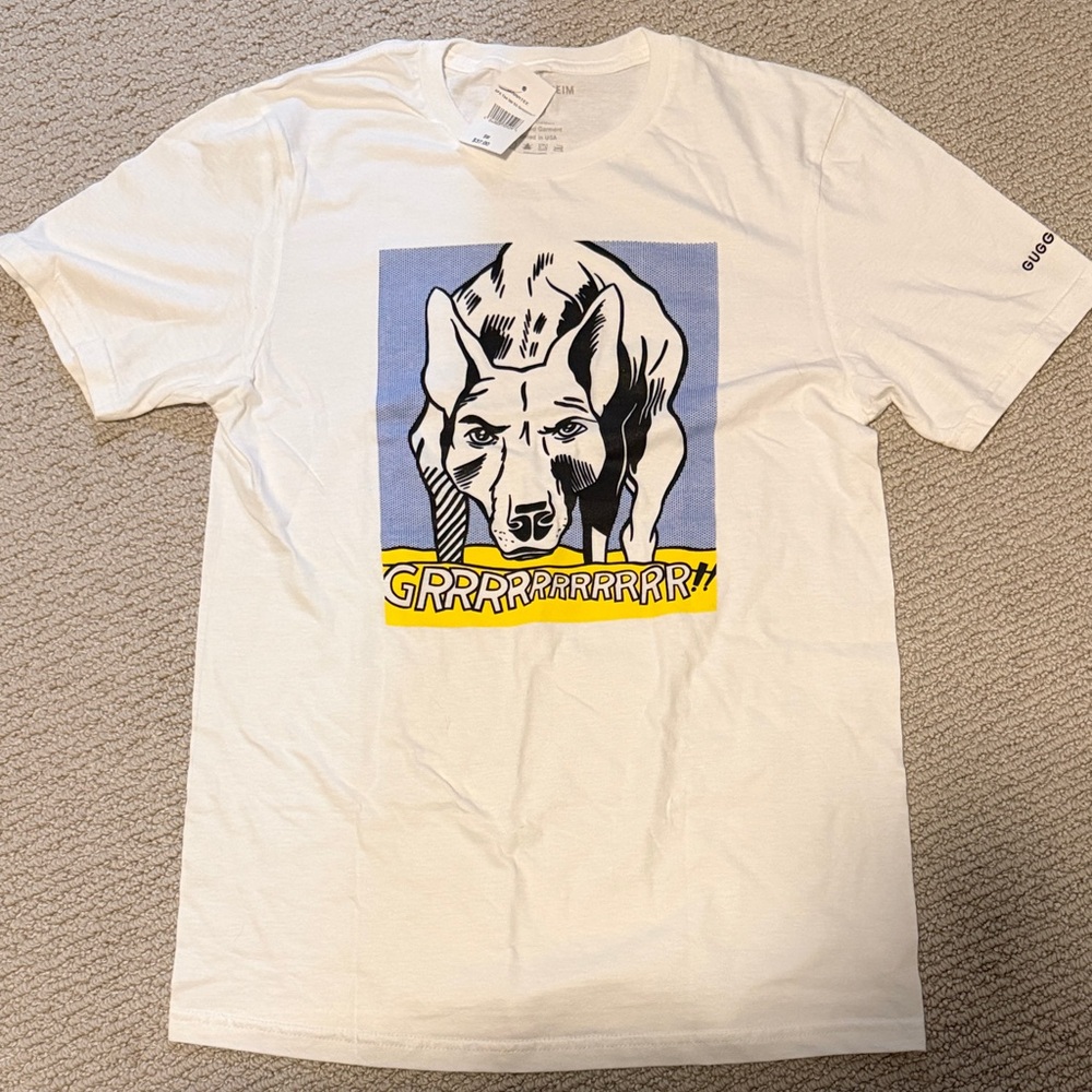 Liechtenstein White T-Shirt with Graphic Dog Print